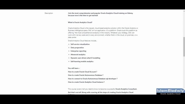 Lesson 1 Creating Oracle Analytics Cloud Overview смотреть онлайн