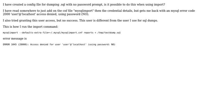 Databases: Creating a mysql.cnf file for import смотреть онлайн