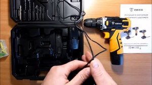 ОНЛАЙН ТРЕЙД.РУ — Аккумуляторная дрель-шуруповерт DEKO DKCD12FU-Li 2*12 2Ач, 63 инструмента, в кейс