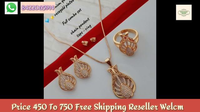 Beautiful Korean Dimond Rose Gold Pendant Set With Price смотреть онлайн