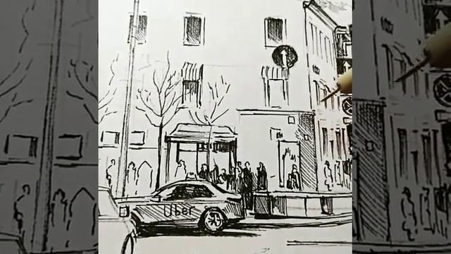 Процесс рисования тушью смотреть онлайн