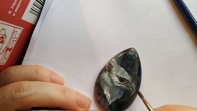 "Гарпия": процесс создания. Лаковая миниатюра на камне. смотреть онлайн