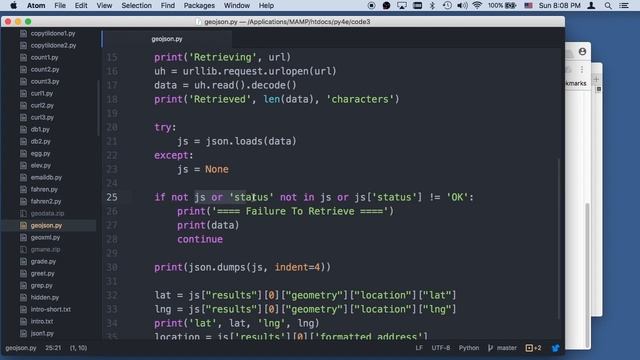 Introduction to PYTHON For Machine Learning - Worked Example GeoJSON API Chapter 13 смотреть онлайн