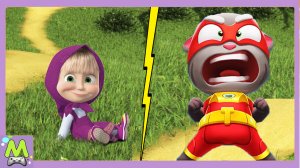 Маша и Медведь против Говорящего Тома.Погоня Мультгероев.Кто Самый Быстрый