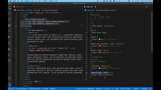 CSS is, where, and has pseudo classes смотреть онлайн