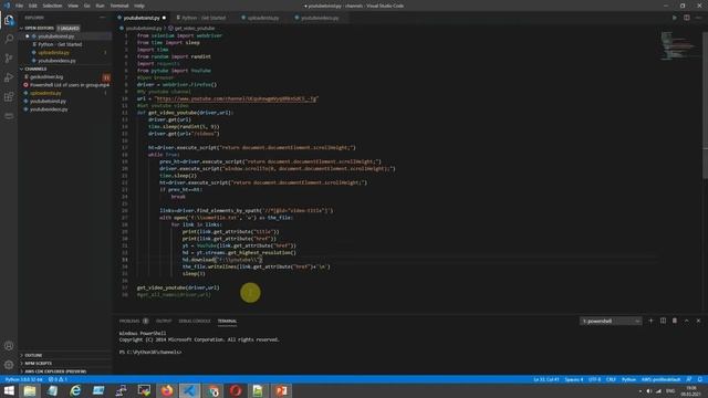 Downloading all youtube videos from channel with python. смотреть онлайн