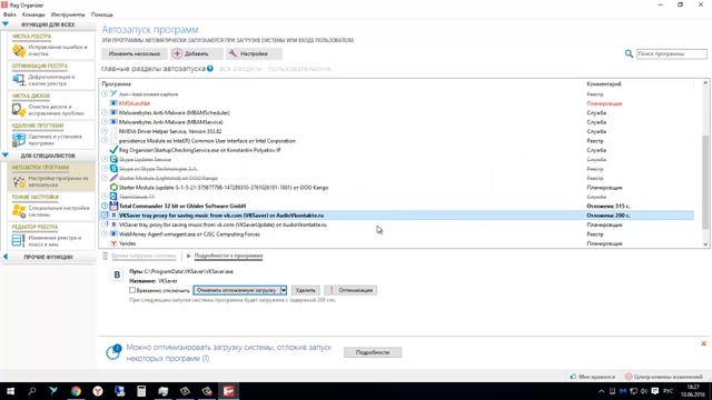 Reg Organizer 7.36 обзор