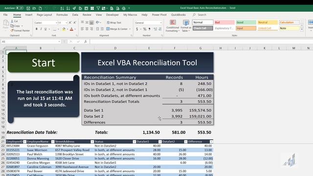 Excel Visual Basic Auto Data Reconciliation смотреть онлайн