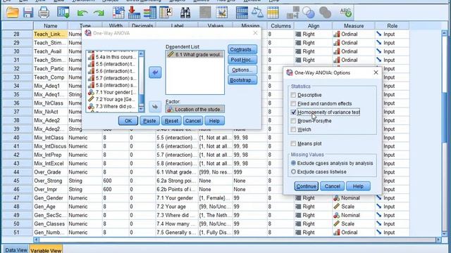 SPSS - Levene F test смотреть онлайн