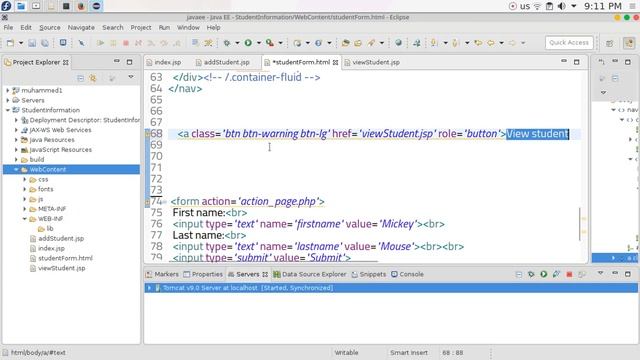 29 JAVA EE JSP CRUD Student database project смотреть онлайн