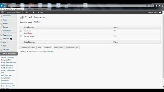 Email Newsletter WordPress Plugin (Compose Mail and Send Mail) смотреть онлайн