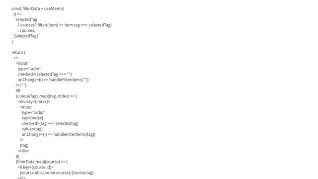 I am trying to filter array with array of unique data using radio button using r... (2 answers) смотреть онлайн