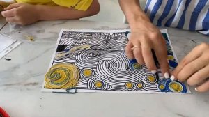 Как сделать картину из пластилина своими руками (Ван Гог - Звездная ночь)