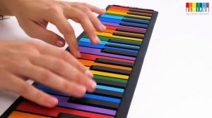 Видеообзор детского гибкого радужного пианино DEMIAND, 49 клавиш, 128 тонов