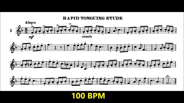 [TRUMPET METHOD] Rubank Intermediate Method for Cornet or Trumpet - Rapid Tonguing Etude смотреть онлайн