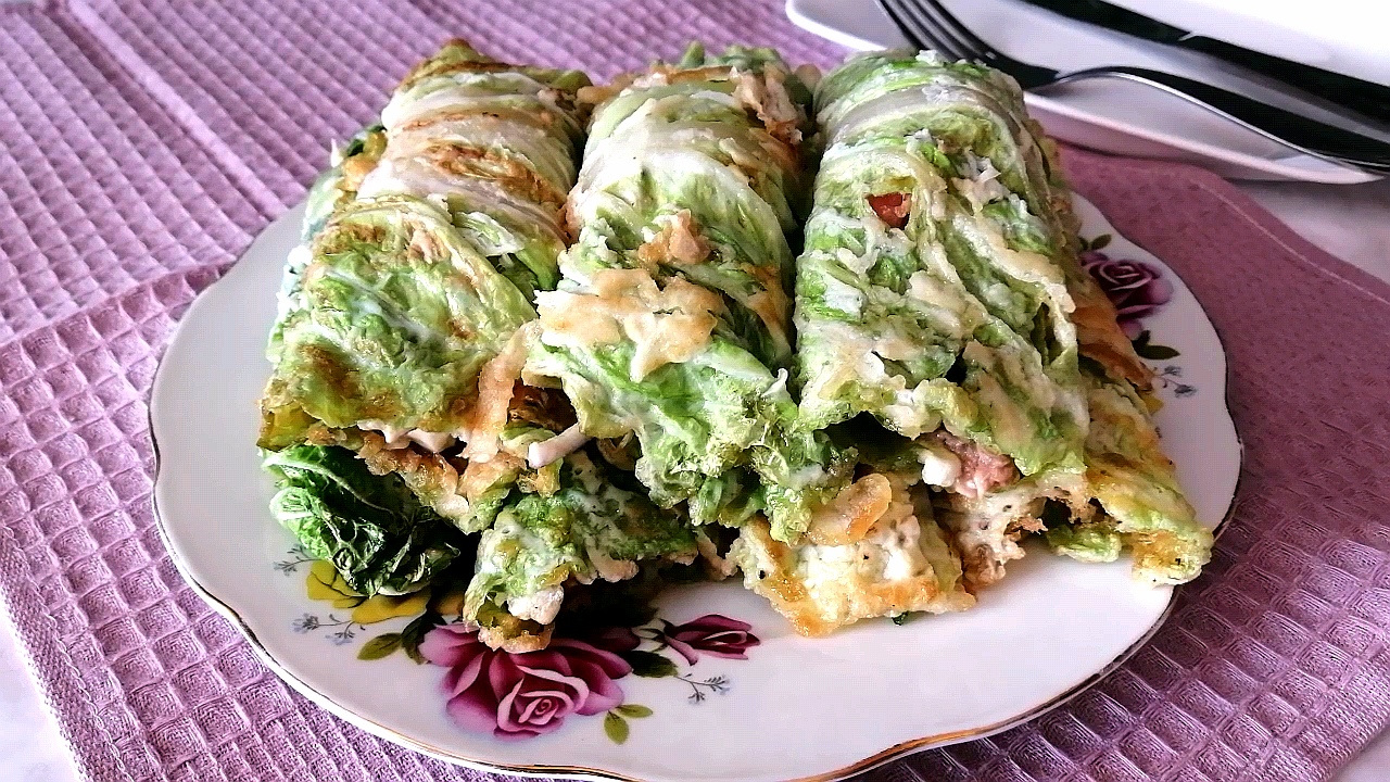 Рулеты из жареной Пекинской Капусты. Закусочные салаты смотреть онлайн