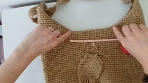 Сумка из джута крючком.