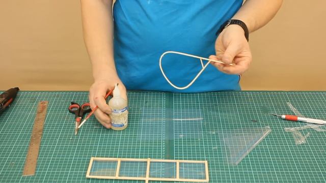 Схематический планер, изготовление, обтяжка стабилизатора и киля, урок 10. смотреть онлайн