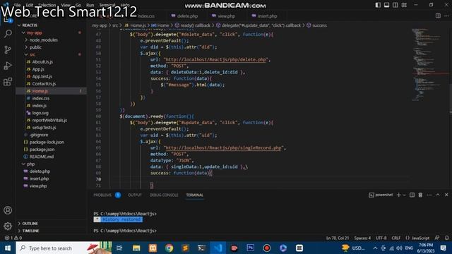 Reactjs with Jquery Ajax PHP Full Course | Single Record Fetch in Reactjs Web Tech Smart1212 Channe смотреть онлайн