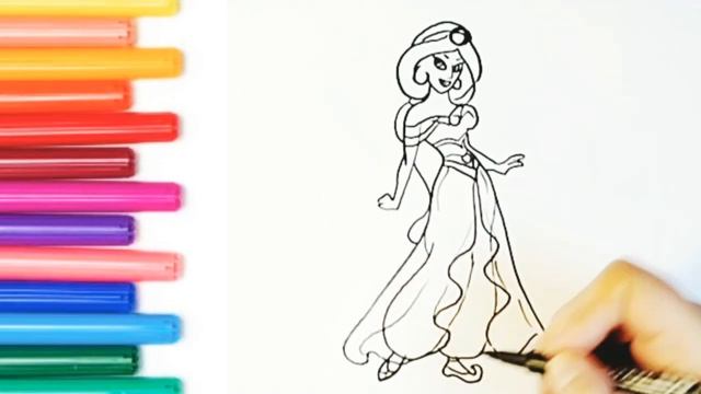 How to draw Jasmine. Как нарисовать принцессу Жасмин смотреть онлайн