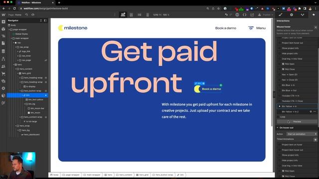 04. Advanced Webflow tutorial: Custom hero section with scroll animation and lottie смотреть онлайн