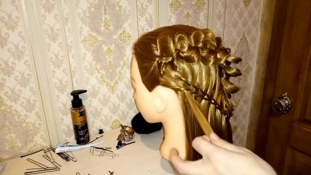 Урок 34. Винтовая коса и прически с ней. Шикарная прическа на торжество и на каждый день. смотреть онлайн