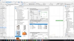 Расстановка мебели в интерьера в Архикад. Инструмент объект - параметры и настройки меблировки