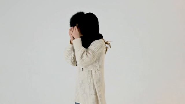 Капор из экомеха под каракуль с меховой опушкой цвет Черный в интернет-магазине Animal-hoods смотреть онлайн