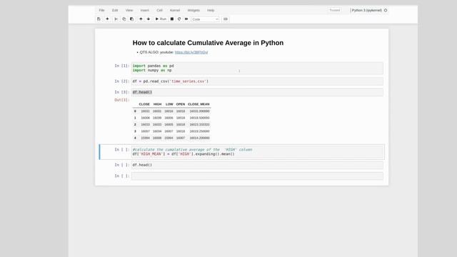 How to calculate cumulative average in a data frame. Python micro video смотреть онлайн