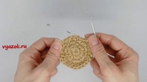 Вазочка из джута: подробное видео по вязанию крючком