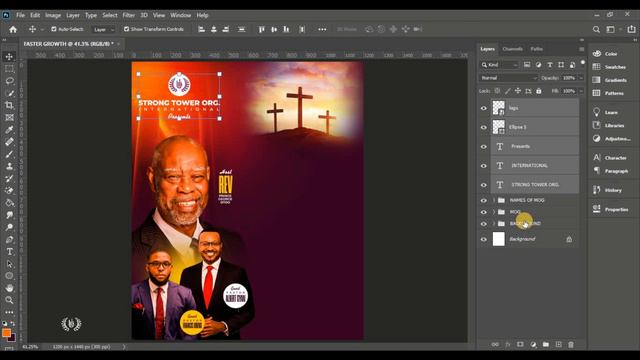 How to create a Church Flyer Design (FASTER) / PHOTOSHOP TUTORIAL. смотреть онлайн
