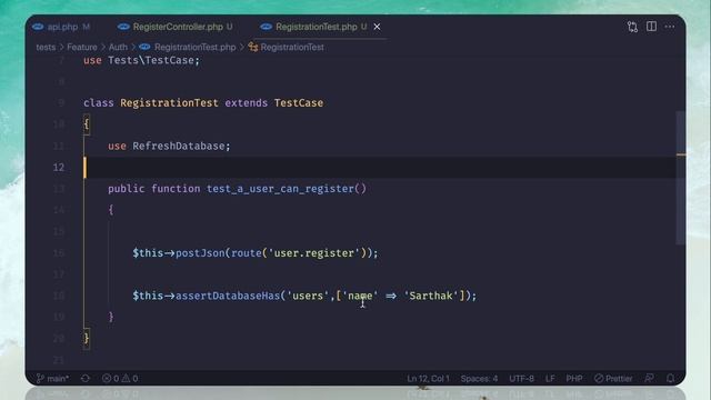 Laravel Test Driven API - Auth Register User смотреть онлайн