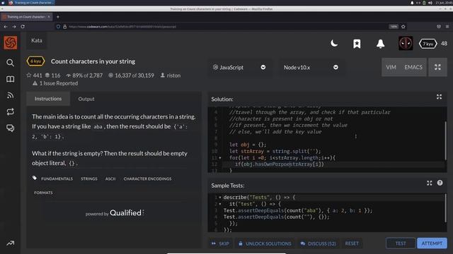 CodeWars: Character Occurrence in a String - Solving using JavaScript смотреть онлайн