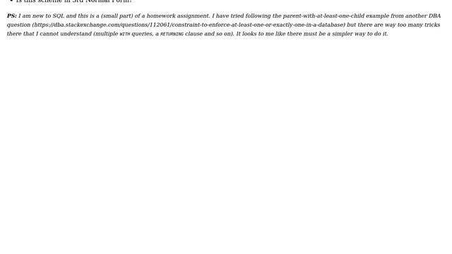 Databases: How to enforce that a parent must have at least one child when the PK is composite? смотреть онлайн