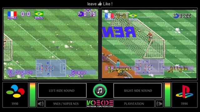 International Superstar Soccer Deluxe (SNES vs PlayStation) Side by Side Comparison | VCDECIDE смотреть онлайн