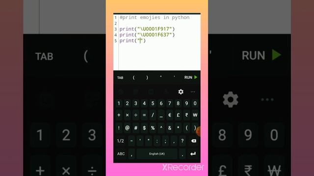 print emojies in python by simple keyboard смотреть онлайн