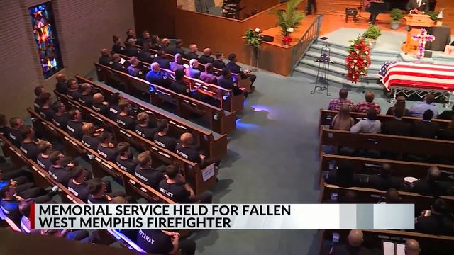 Memorial service held for fallen West Memphis firefighter смотреть онлайн