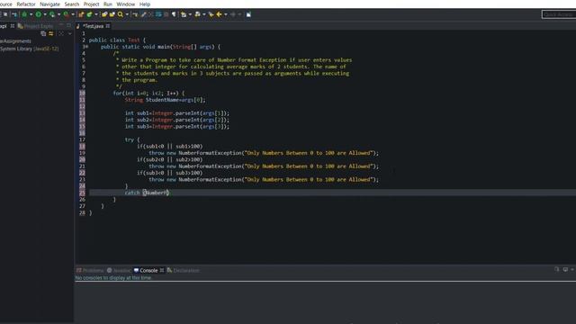 Java program to take care of Number Format Exception if user enters values other that integer смотреть онлайн