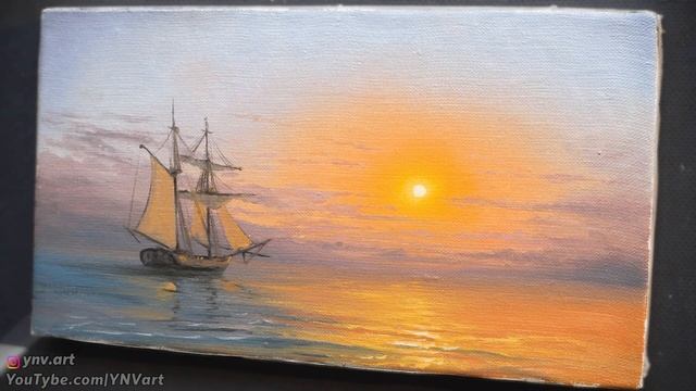 Аcrylic Landscape Painting - Sea Dawn / Easy Art / Drawing Lessons / Relaxing / Пейзаж море смотреть онлайн
