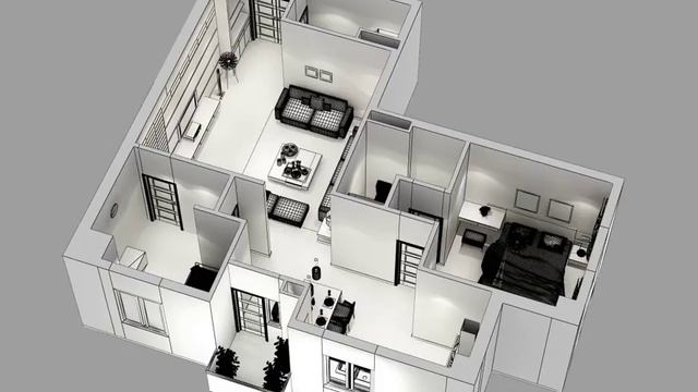 3D Model of 3D Model Detailed House Cutaway Review смотреть онлайн