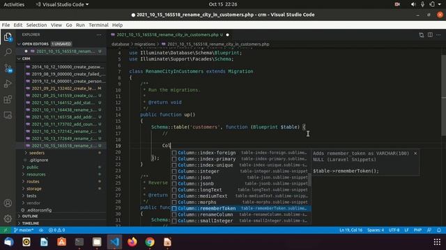 Laravel how to rename column name using migration смотреть онлайн