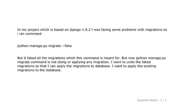 Django : Undo or reset the faked migrations in django смотреть онлайн