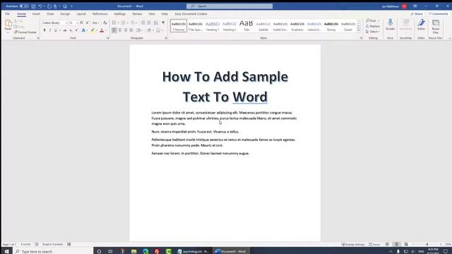 How To Add Sample Text To Word or PowerPoint смотреть онлайн