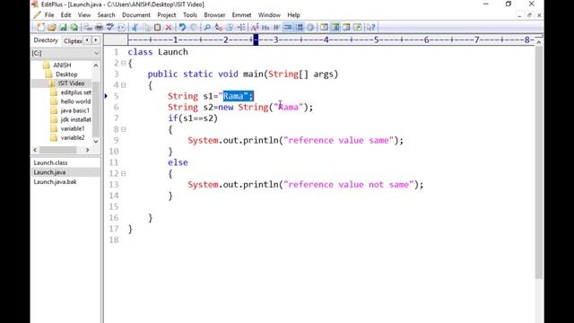 03_comparision of reference value of string | Java tutorial for beginners смотреть онлайн