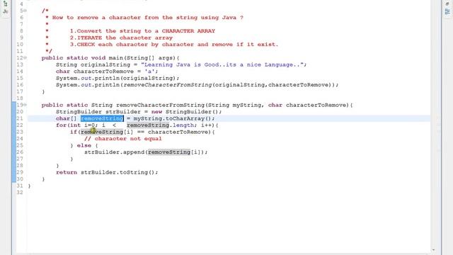 HOW TO REMOVE A CHARACTER FROM THE STRING USING JAVA смотреть онлайн
