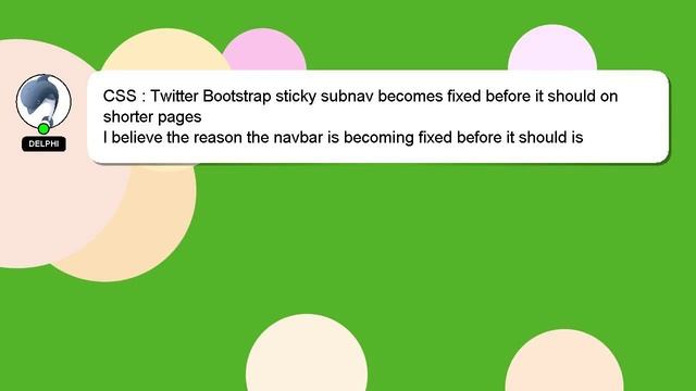 CSS : Twitter Bootstrap sticky subnav becomes fixed before it should on shorter pages смотреть онлайн