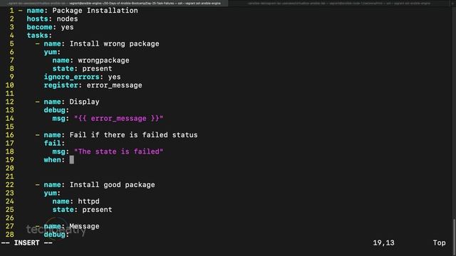 Managing Task Failures in Ansible | #Ansible #FullCourse #Ansibleforbeginners | techbeatly смотреть онлайн