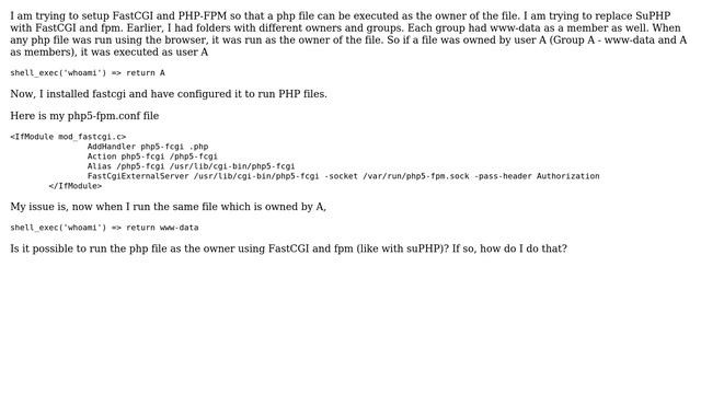 DevOps & SysAdmins: Apache fast-cgi and php-fpm on Ubuntu 14.04 - Run PHP File as the owner смотреть онлайн