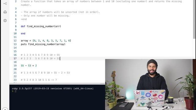 Day 21 of 30 - Ruby Coding Challenge - Different Solution to Missing Number смотреть онлайн