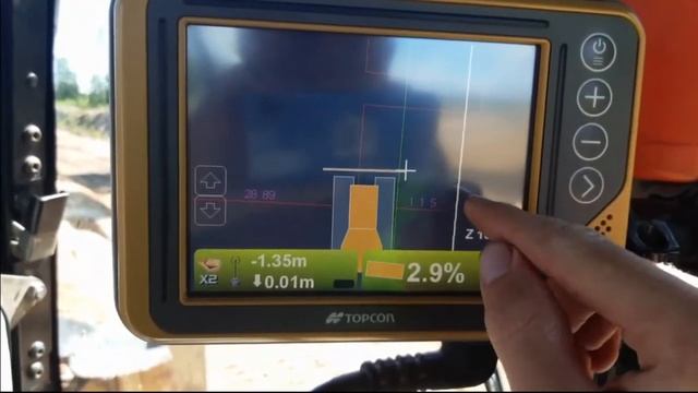 Вычесление бровки при отсыпке слоя дороги Topcon 3D GNNS 1